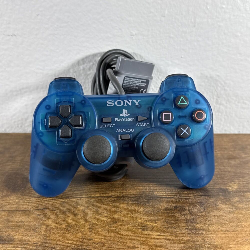 1999 Sony PlayStation 1 PS1 Island Blue Video Game Controller SCPH-1200 PS One